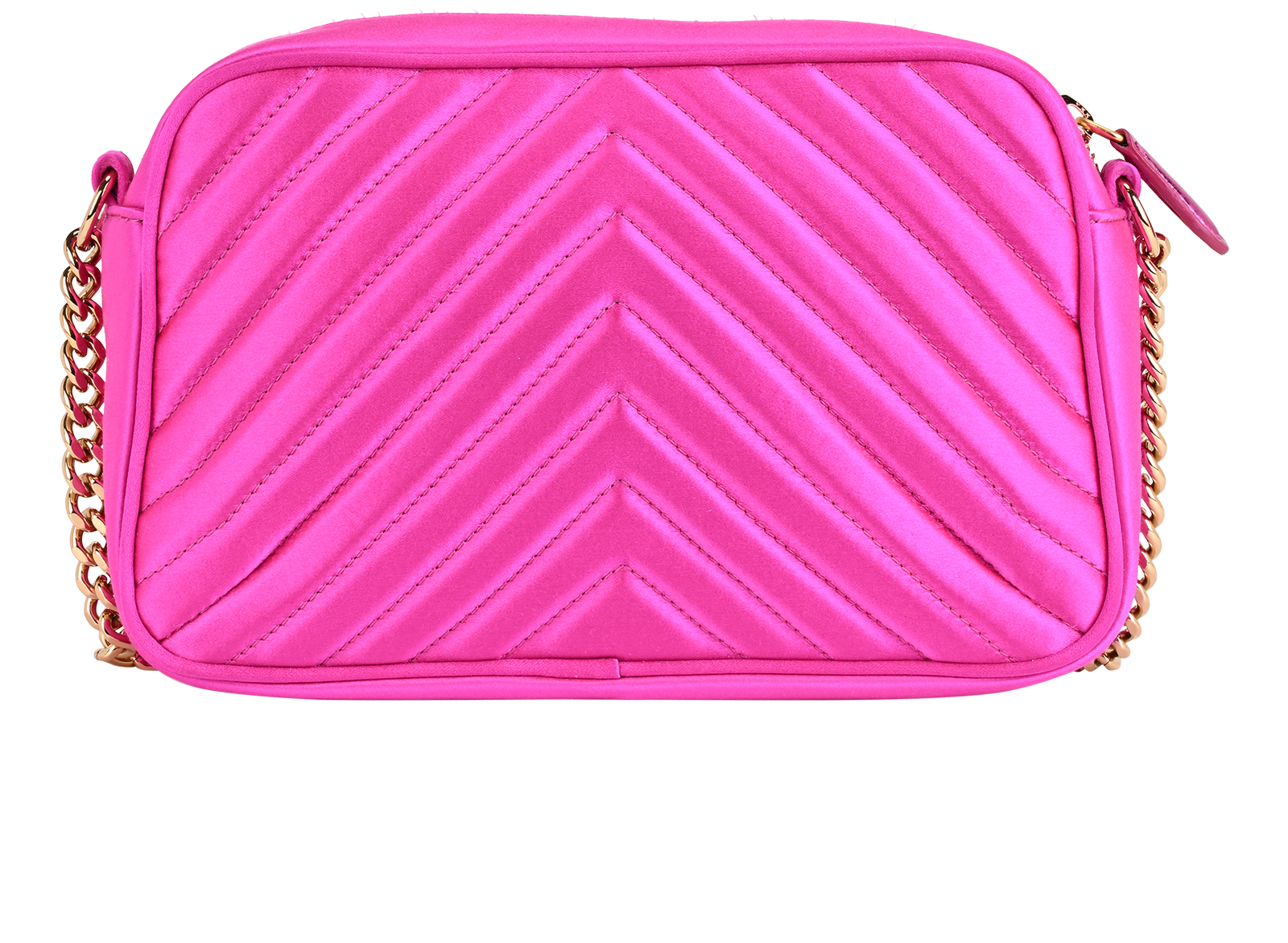 Star Quilted Crossbody, &pound;250, Handbags, Pink, Satin, Back view